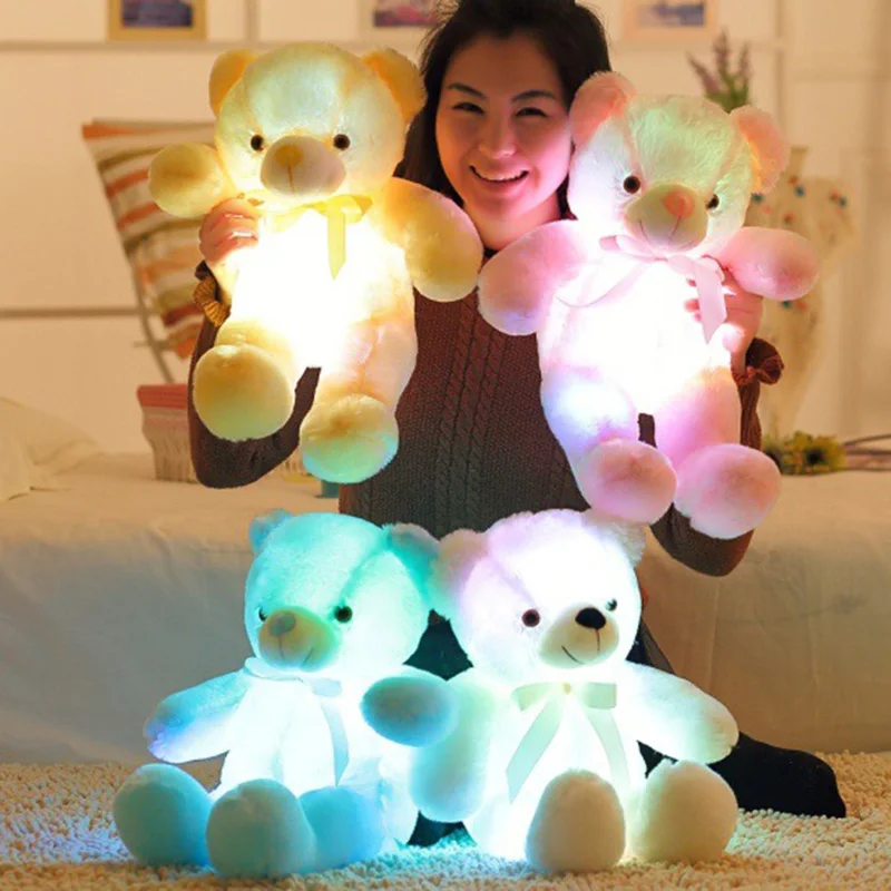 Светодиодный плюшевый медведь, игрушечный светильник, светящаяся игрушка для детей и взрослых AIA99