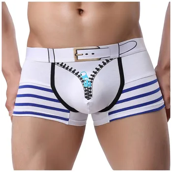 

Men's Underwear New Sexy Hot Zipper stripes Mesh Hip Low Waist Nylon Soft and Comfortable Breathable Fashion Casual Daily Boxer