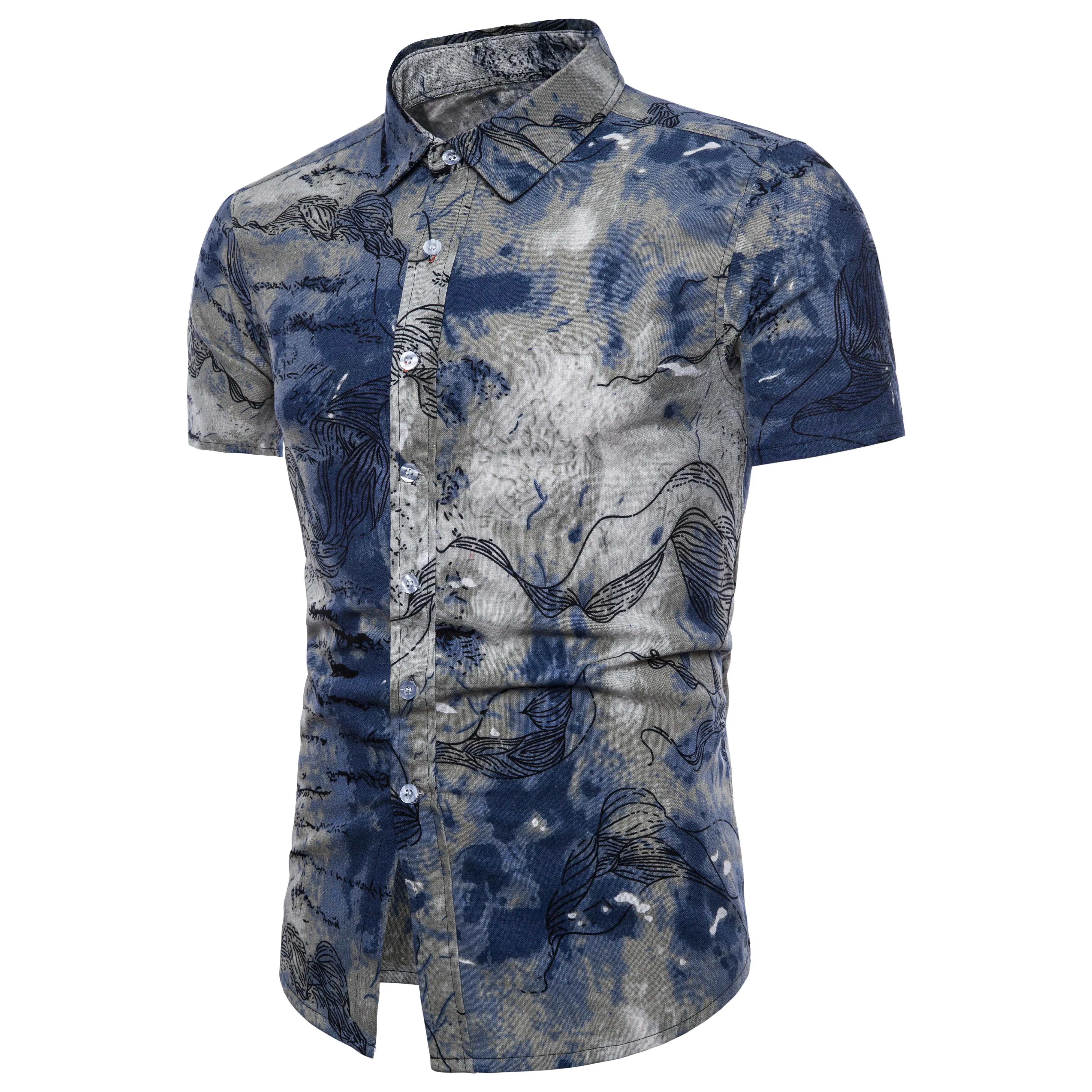 Camisa повседневная одежда для манги corta de algodn y lino de solapa de manga corta nueva camisa популярная одежда для манги hombre camisa de hombre