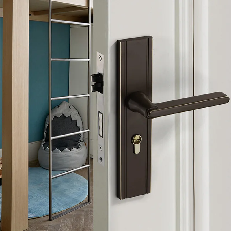 Description Picture 4 of itemAluminum Alloy Home Mute Anti-theft Door Lock Hotel Silent Mechanical Handle Lock Door Locks Furniture Hardware Accessories
