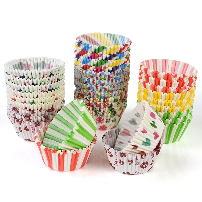 100Pcs/lot Floral Printed Cupcake Paper Liners Muffin Cases Cake Forms Baking Tray Kitchen Accessories Pastry Mold Decor Tools | Дом и сад