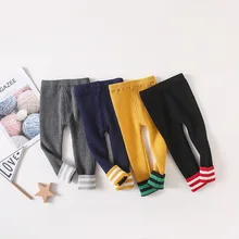 Детская одежда, осенние мужские и женские детские леггинсы, ворсистые и плотные трикотажные брюки для младенцев, детские брюки