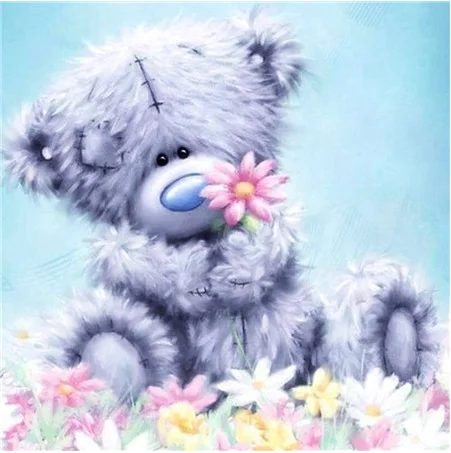 5D DIY алмазная живопись плюшевый медведь мультфильм животных вышивка крестом домашний интерьер детской комнаты настенный Декор - Цвет: Розовый