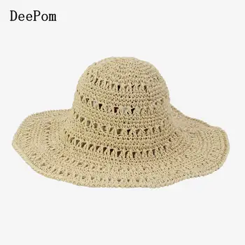 

DeePom Straw Hat Summer Hats For Women Ladies Hat Beach Vacation Holiday Travel Fisherman Cap Sunshade Sun Hat Bucket 2020 New