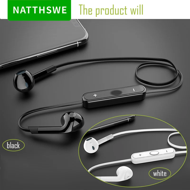 NATTHSWE шейные Спортивные Беспроводные bluetooth наушники мини вкладыши для бега с
