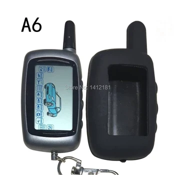 

A6 LCD Remote Control Key + Silicone Case for Two way Car Alarm Twage Starline A6 Keychain KGB FX-3 FX3 FX 3 Jaguar EZ-Alpha