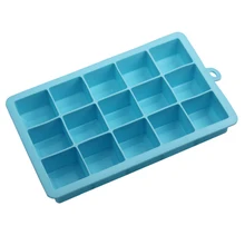 15-Hole Большой Пищевой Силиконовый поднос для льда для дома DIY Форма для льда квадратная форма для мороженого аксессуары для кухонного бара