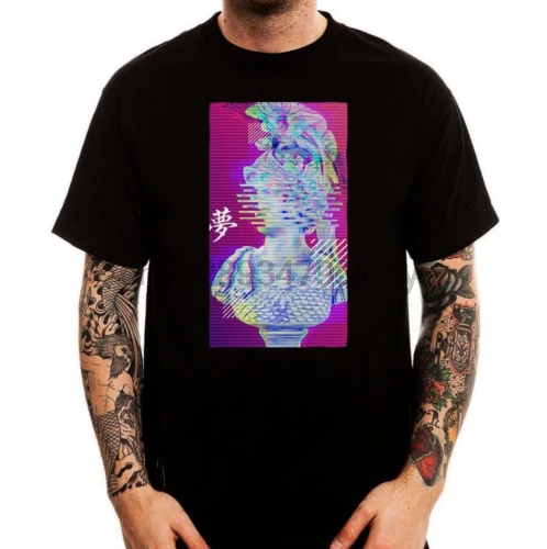 

Ceasar War Statue Vaporwave Aesthetic Retro Printed Cotton Mens T-Shirt Top