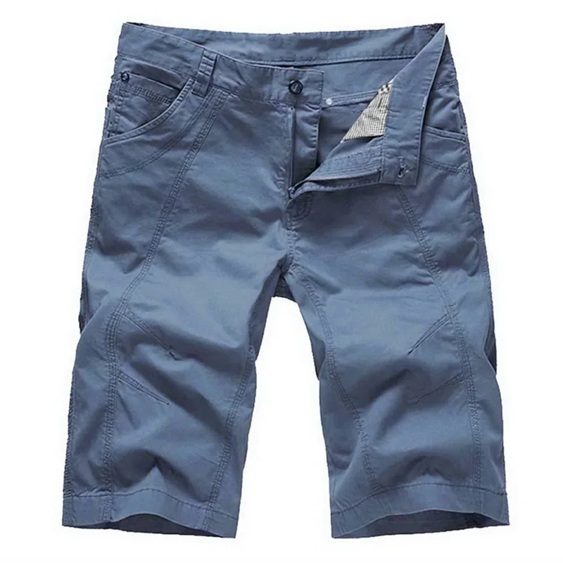 Deals Summer Men Casual Shorts Solid Cotton Short Pants Military Zipper Cargo Male Shorts Tactical Pocket Clothing Short Men