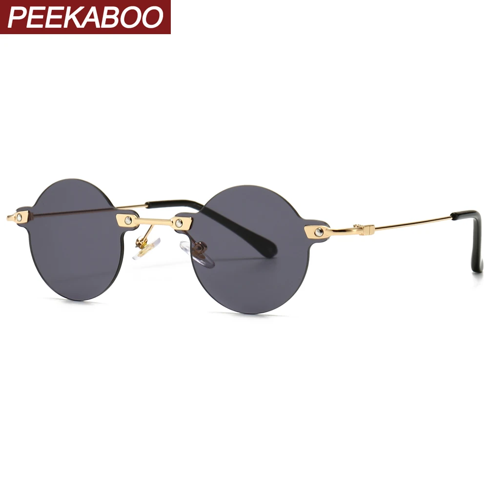Peekaboo винтажные Круглые Солнцезащитные очки для женщин Ретро стиль uv400 коричневый