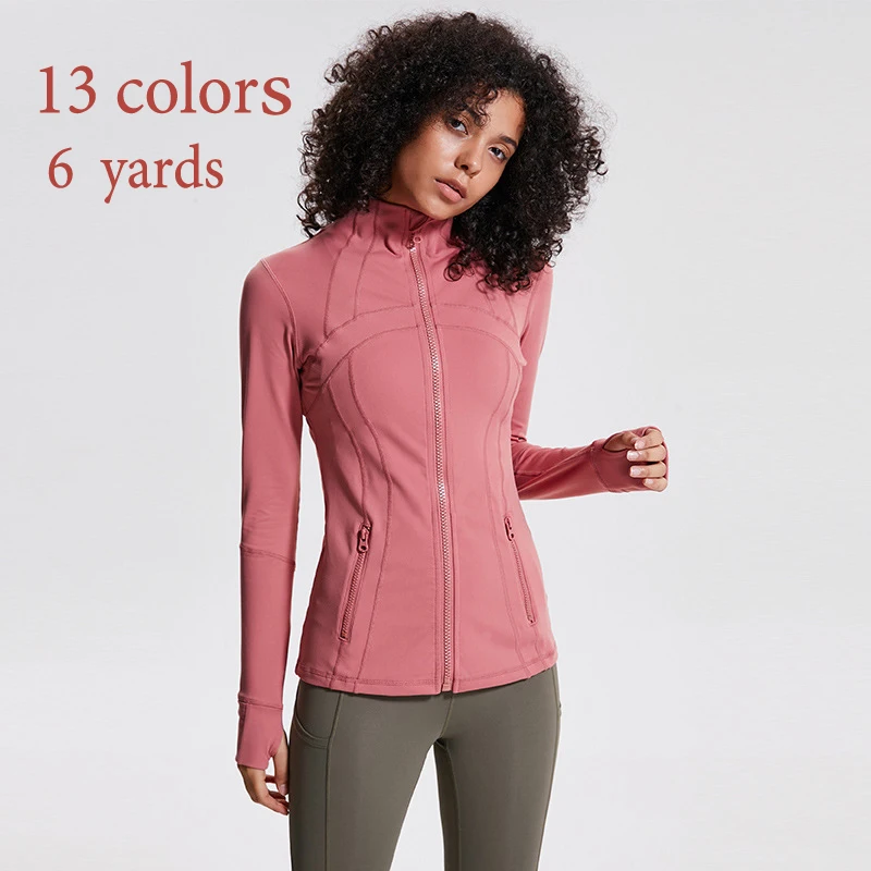 

Winter Yoga Running Jacket Yoga Sports Fitness Shirt Zipper Long Sleeve Gym Training Elastic Tight Warm Sweatcoat Lady only coat