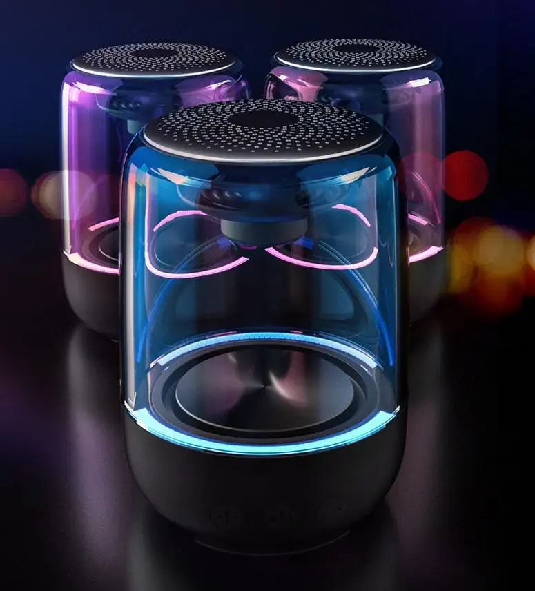 BEESCLOVER Bluetooth Динамик с светодиодный разноцветными огоньками Портативный Динамик