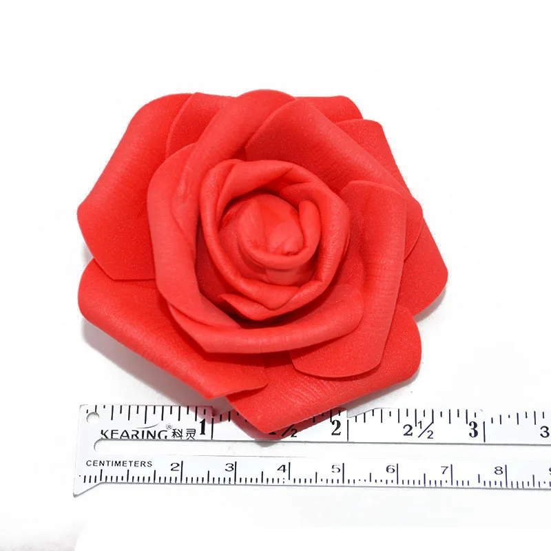 6cm Wedding Roses Foam Artificial Rose Flowers Head Wreath Decorative Flowers DIY Scrapbooking Craft Home Supplies 20/50pcs