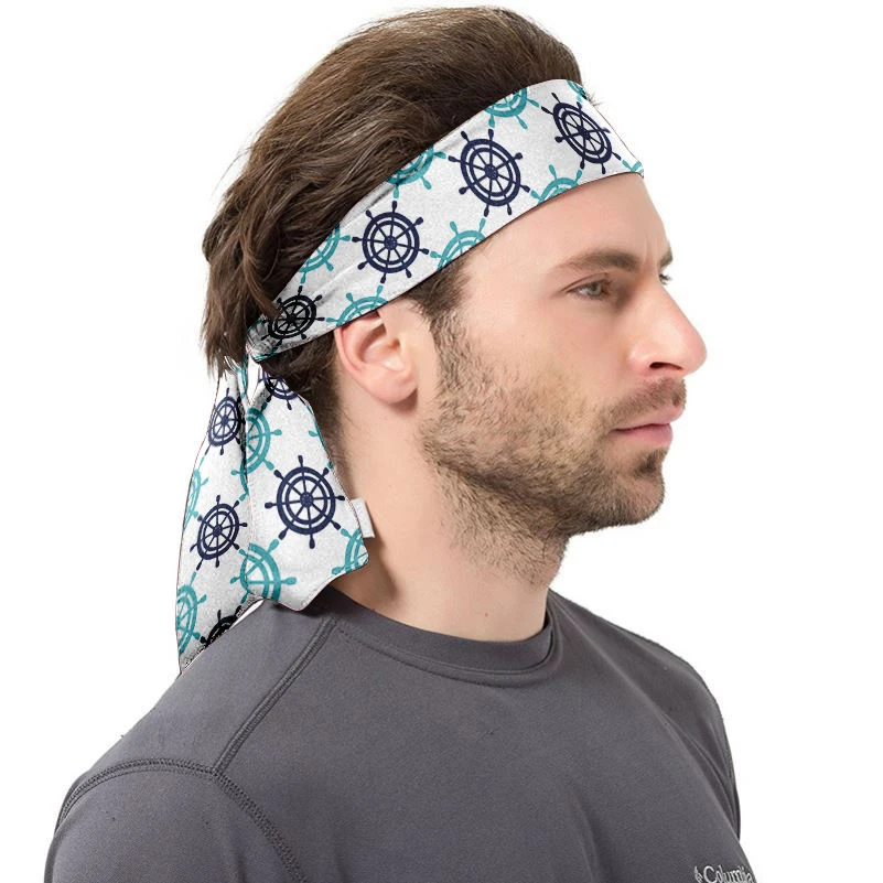 Sea Life Pattern Design Outdoor Sports Cycling Running Tennis Anti-Slip Sweatbands Headbands