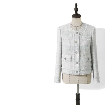 

Celebrity Women sweet tweed jackets 2020 fashion single breasted tassel weave coats female autumn winter coat girls chic y599