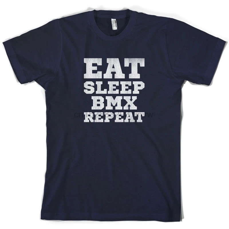 Eat Sleep BMX повторить-мужских футболок-BikER-езда на велосипеде-Фристайл-10 цветов Имя