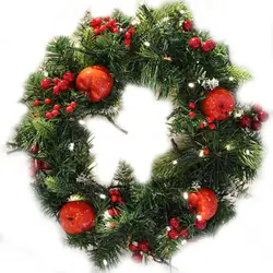 Рождественская зеленая гирлянда, красные золотые шары, гирлянда, рождественские подвесные украшения для домашнего офиса E2S