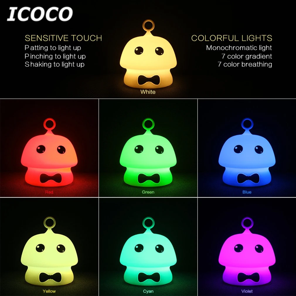 ICOCO Elf-shaped Pat лампа с умным сенсорным сенсором, светильник для шкафа, мини светодиодный Ночной светильник, портативный, меняющий цвет, прикроватный светильник
