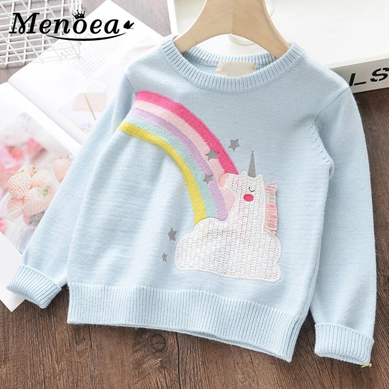 

Menoea New Baby Children Clothes Outfit Autumn Girls Rainbow Sweaters Girl Knitted Sweater Soft Wool Cardigan Kids Clothing