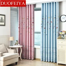 

Blue/pink Cartoon Curtains Fish Children Curtains for Kids Bedroom Window Treatments Kitchen Curtains for Living Room