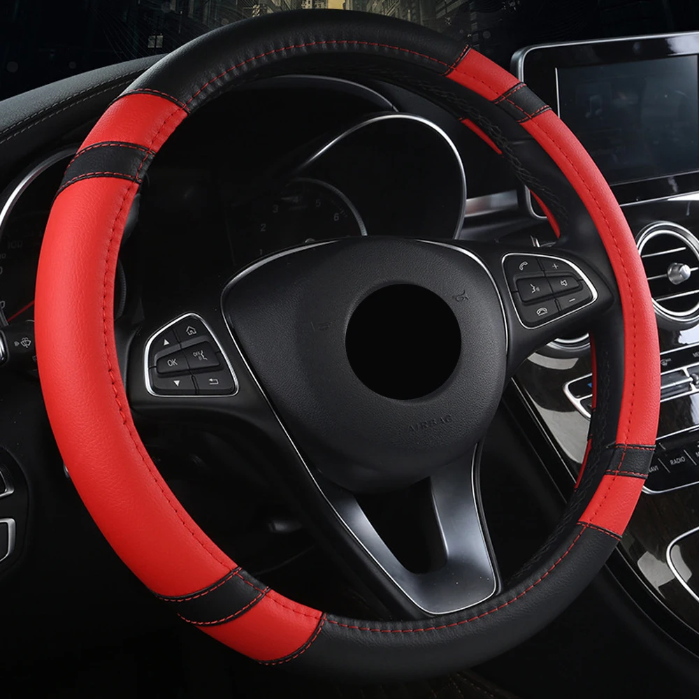 Универсальный чехол на руль подходит для VW Polo Beetle Golf Passat T-Roc Tiguan Touran модели Amarok, Caddy Crafter DS3 DS4 DS7 и т. Д