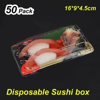

Sushi box Disposable Food Tray Sushi plate cake cookies container with lid.