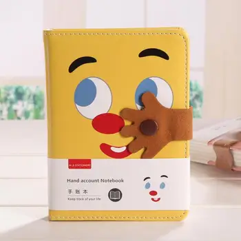 

Creative Cartoon Notebook PU Notepad Magnetic Button Illustration Color Page Kawaii Notepad Students Small Fresh Hand Book