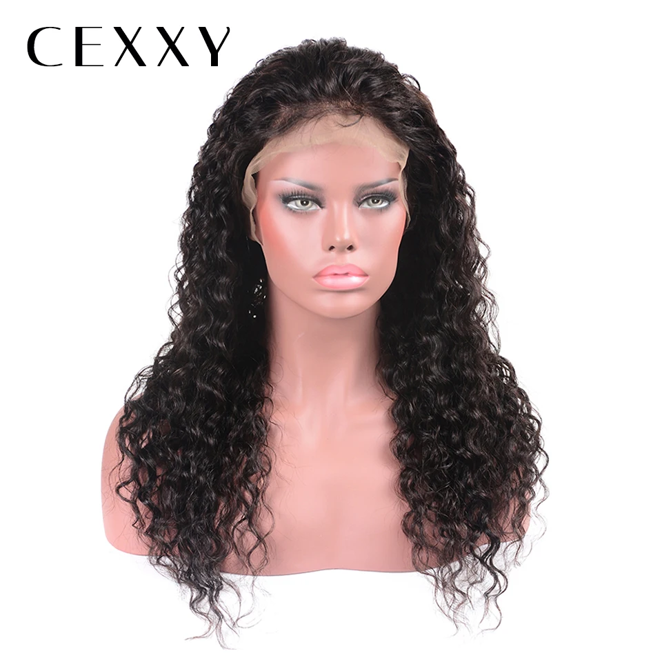 [CEXXY] OneCut волосы Nautral волна 13x6 кружева спереди 8-2" P Remy человеческие волосы парики натуральный цвет кудрявые кружева спереди человеческие волосы парики