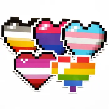 

5pcs Pack Mosaic Heart Stickers Waterproof PVC Guitar Luggage Laptop Motorcycle Skateboard Bicycle Vsco Girl Sticker Kids Toys