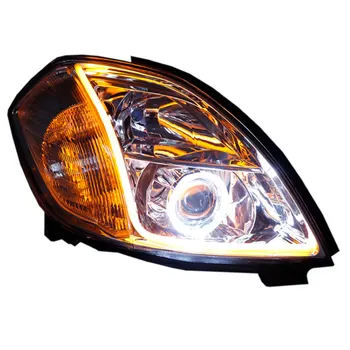 

Headlight assembly for Nissan Teana LED angel eye turn signal Bi-lens HID bulbs with 65W Ballast, left and right