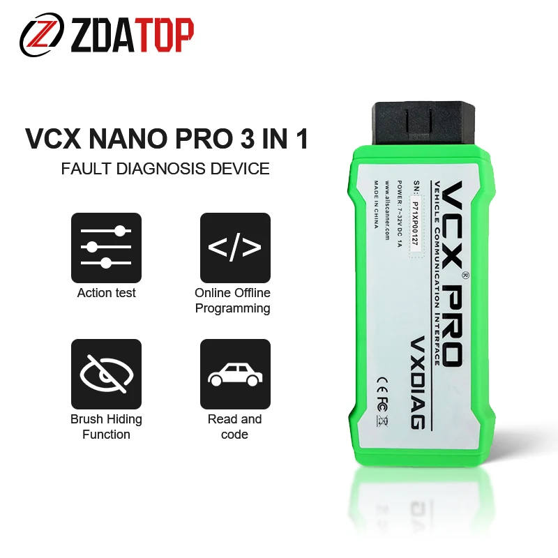 

VXDIAG NANO PRO OBD2 Professional Car Diagnostic Tools Work For VAG Code Read/key Programmer ECU Programmer Software