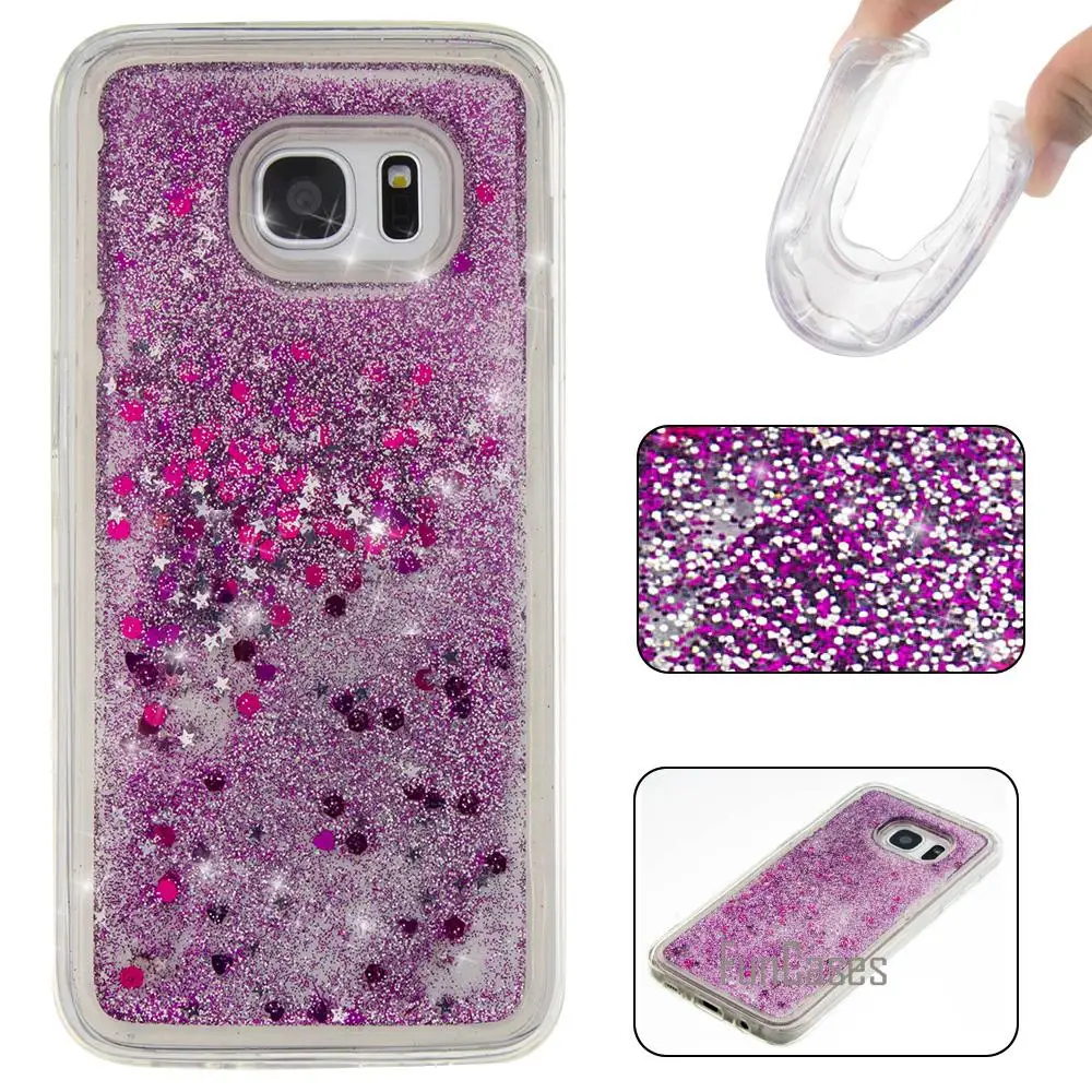 Красочные блестка Quicksand чехол для Coque Samsung S7 Edge 5.5 дюймов Fundas Galaxy зыбучие пески