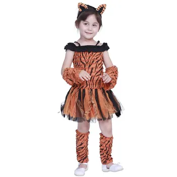 

Kids Costumes Children Savage Caveman African Indian Tribal Halloween Tiger Leopard Bumble bee Cosplay Clothes Girls cosplay