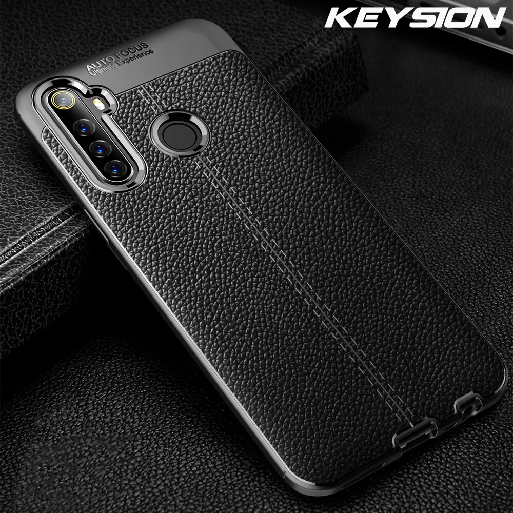 KEYSION Shockproof Case for Realme 6i 6 Pro luxury Leather Soft Silicone Phone Back Cover for OPPO Realme 5 5i 1