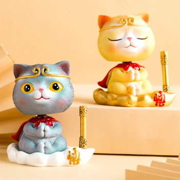 

Chinese Style Cat&Carp Figurines Modern Desk Feng Shui Decoration Home Decoration Accessories For Living Room Wedding Ornaments