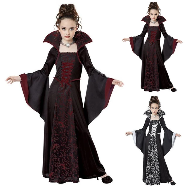 Bruxa de Halloween Cosplay de menina fantasia, Fofo brilhante bruxa vampiro  vestir, vestido elegante, mascarada infantil, performance de palco -  AliExpress
