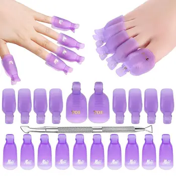 

Makartt Gel Nail Polish Remover Clips Kit with Resuable Finger and Toenail Acrylic Nail Removal Clips Nail Scraper for Nails