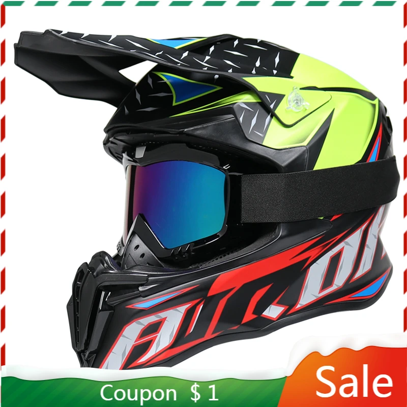 Casco de motocicleta para equipo de de completa para motocross, todoterreno, descensos|Cascos| - AliExpress