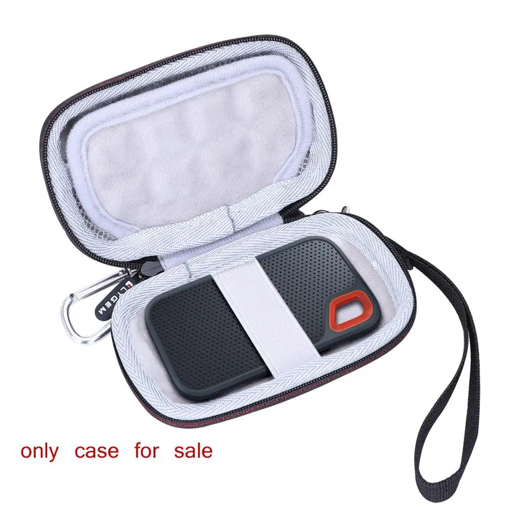 LTGEM Black EVA Hard Case for Sandisk 1TB Extreme Portable External SSD-Up to 550MB/s-USB-C,USB 3.1-SDSSDE60-1T00-G25