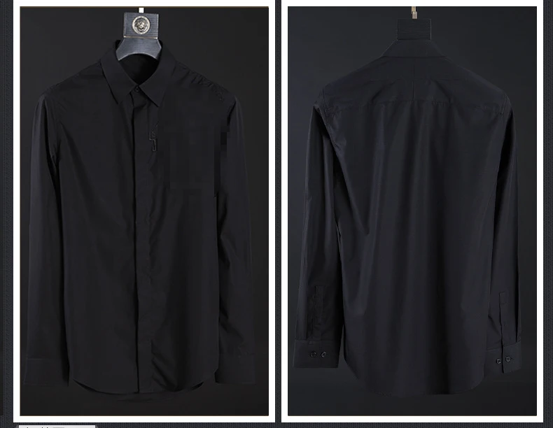 Европейский модный бренд Мужская рубашка с длинным рукавом Тонкая Camisas masuclina Высококачественная хлопковая деловая Мужская рубашка размер M-4XL