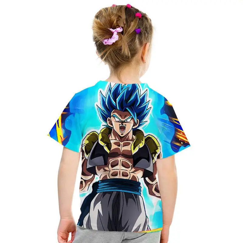 Goku/Vegeta patrn Dragon Ball animacin patrn nios camiseta impresin 3D nios camiseta hombres/nias moda camiseta