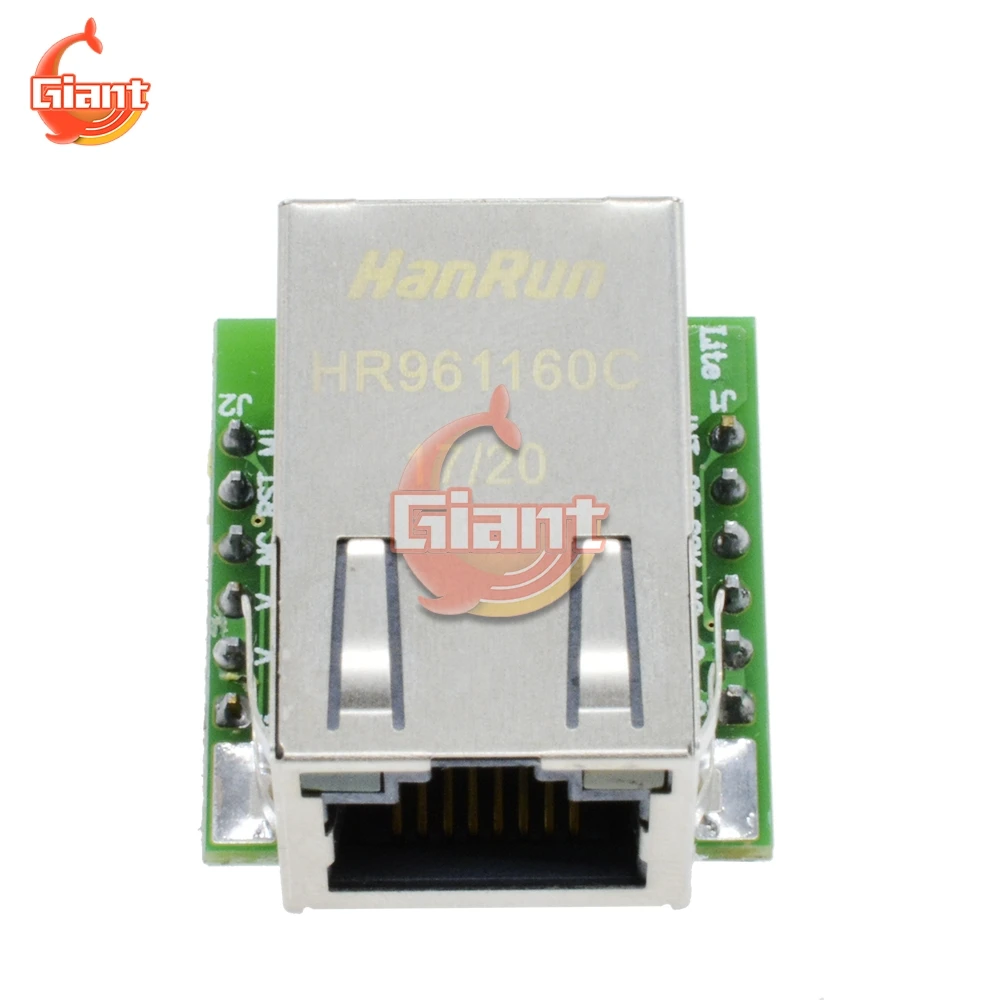 

W5500 Chip New SPI to LAN Ethernet Converter TCP/IP Module 3.3V SPI Interface Smart Electronic W5500 Ethernet Module Green