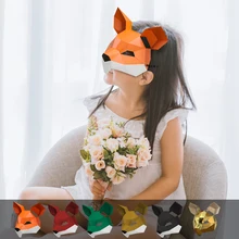  Mouse Half Face Mask Animal Paper Model,Small Size,3D Papercraft Party Cosplay,Handmade DIY Origami Craft Toy RTY155 
