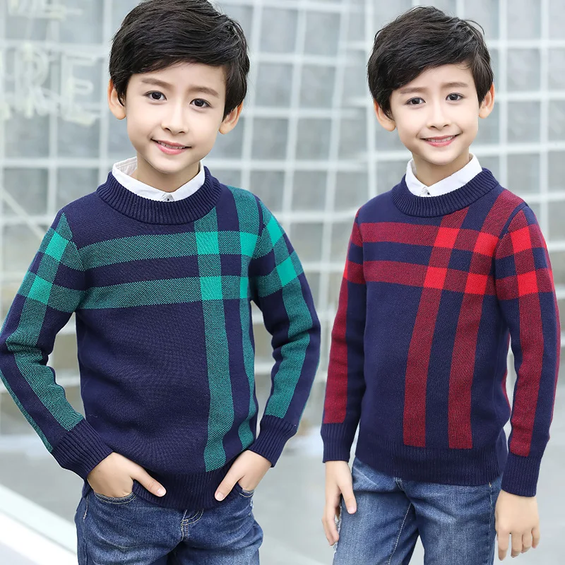 

Striped Knitted Sweater for Boys Autumn Winter Boy Sweater Children O Neck Collar Christmas Sweaters Boy Pullover Kids Clothing