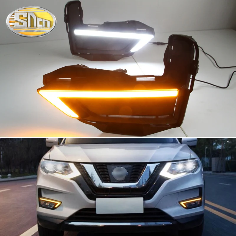 SNCN 2 шт. светодиодный фонарь дневного света для Nissan X-trail T32 Xtrail Водонепроницаемый ABS 12 В автомобиля DRL Противотуманные фары украшения