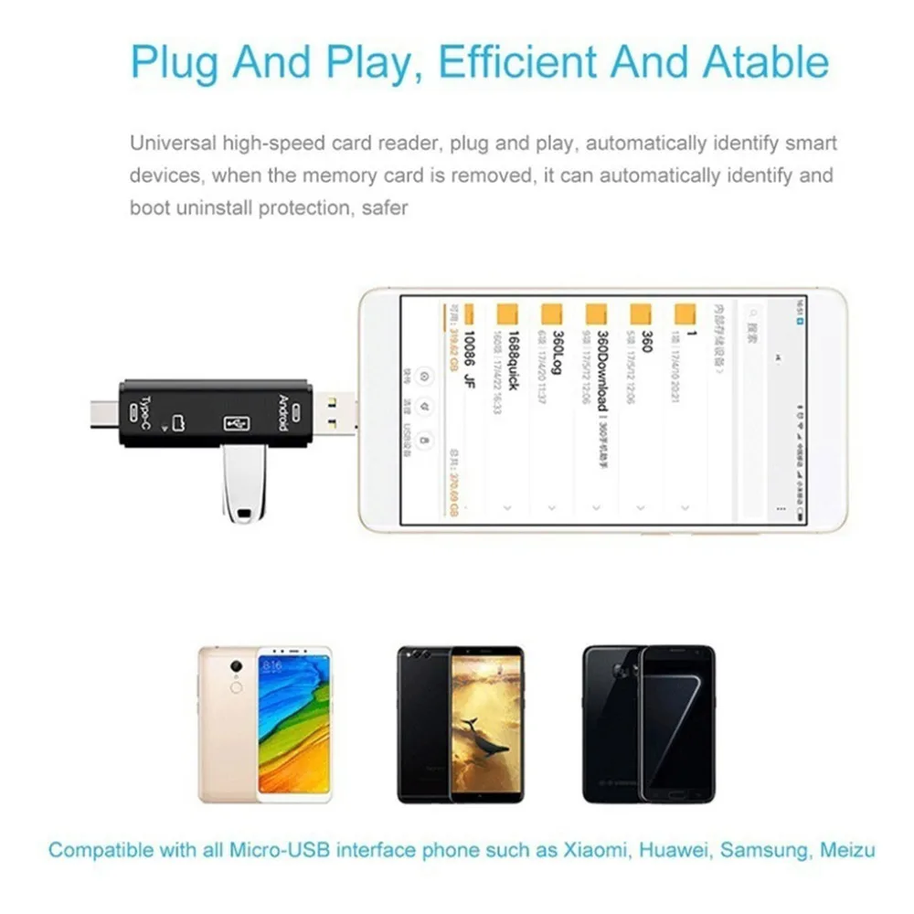 USB кард-ридер высокоскоростной SD TF Micro SD кард-ридер Тип C USB C Micro USB память