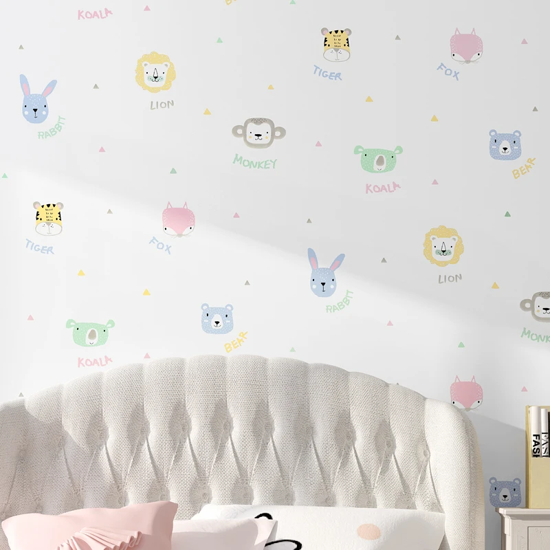 beibehang Cute cartoon animal wallpapers boys girls bedroom wallpaper for kids room entertainment venue panda wall paper roll lou reed rock n roll animal remas