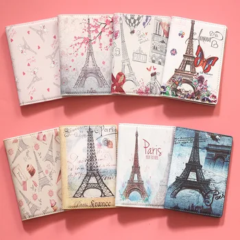 

A famous build in France Eiffel Tower Passport Cover PU Leather Multifunctional passport Holder Credit Card&Document Card Case