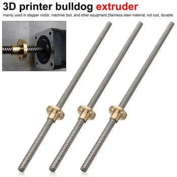 

Lead Screw with Copper Nut Trapezoidal Spindle Screw for 3D printer Diameter Thread 8mm Length 100 200 300 400 500 550mm