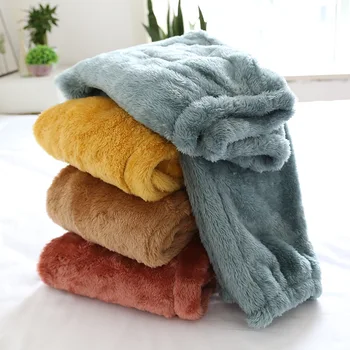 

Fdfklak Winter Thicken Warm Flannel Long Pajamas Women Pants Solid Color Ladies' Casual Home Lounge Trousers Sleeping Wear